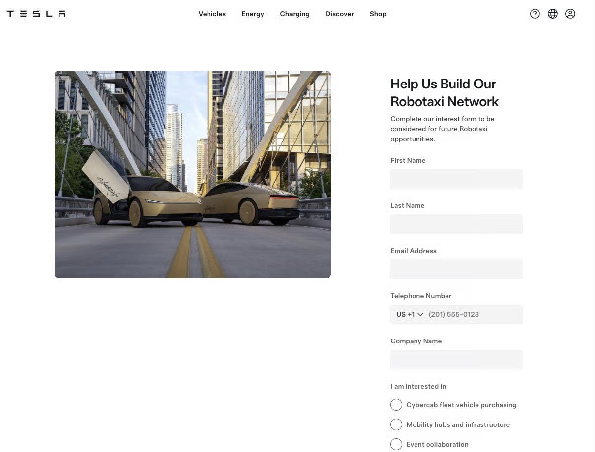 Tesla Robotaxi fleet operator network