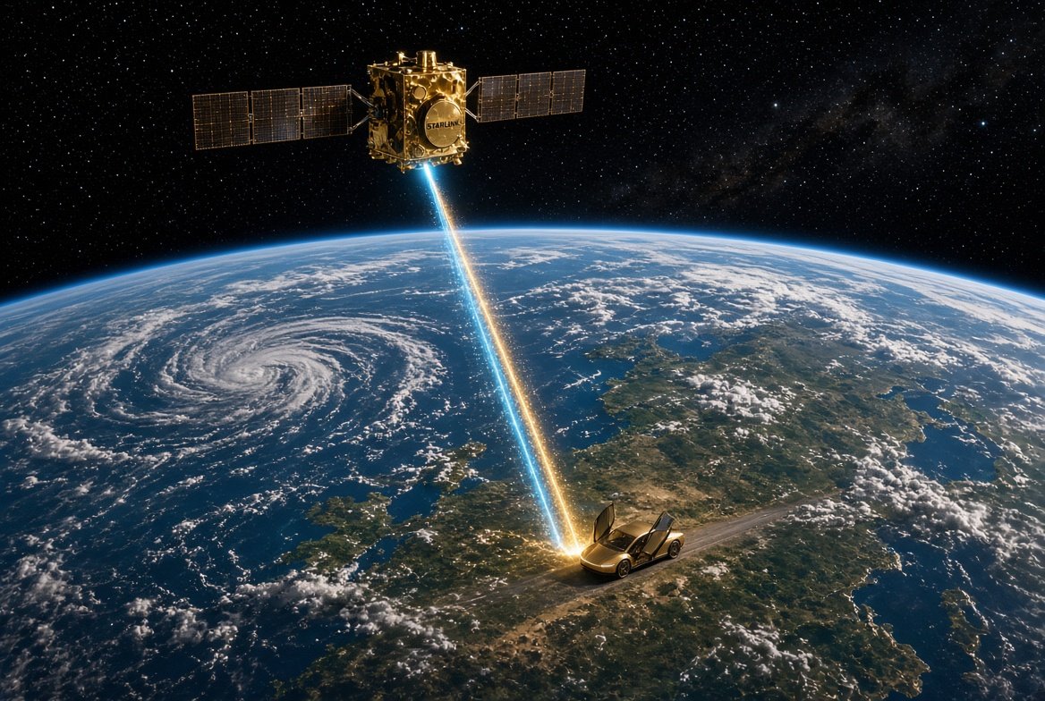 Tesla Cybercab Just Got a Gold Starlink Dish 245 of Them Are Already Sitting in Parking Lots Across America