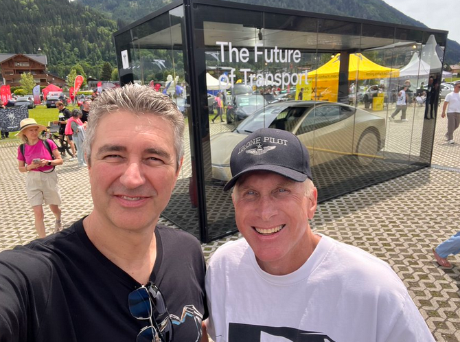 Tesla Cybercab on display at Tesla Takeover Europe 2026 in Flachau Austria